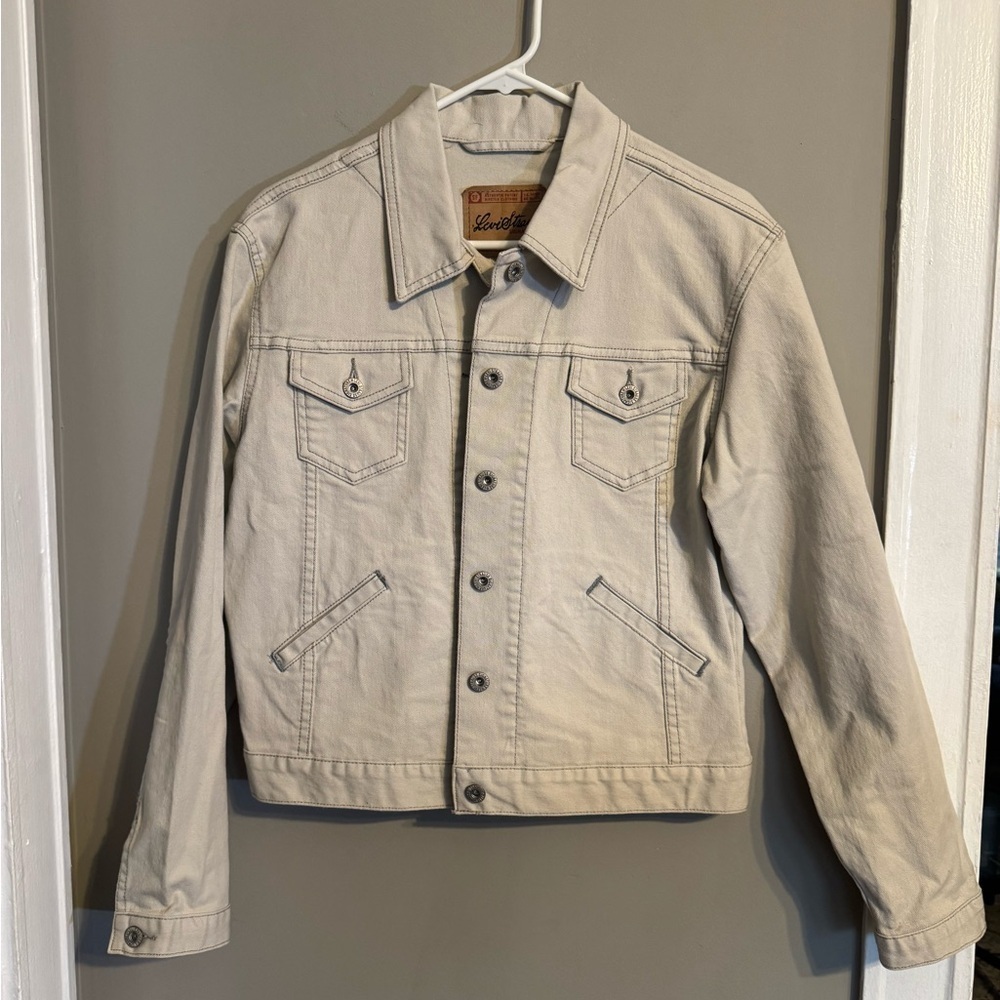 Levi's Women’s Like-New Cream Jean Denim Jacket - Picture 1 of 8